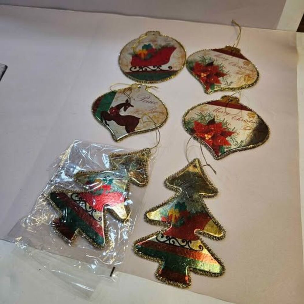 Set of 6 Vintage-Style Christmas Ornaments
